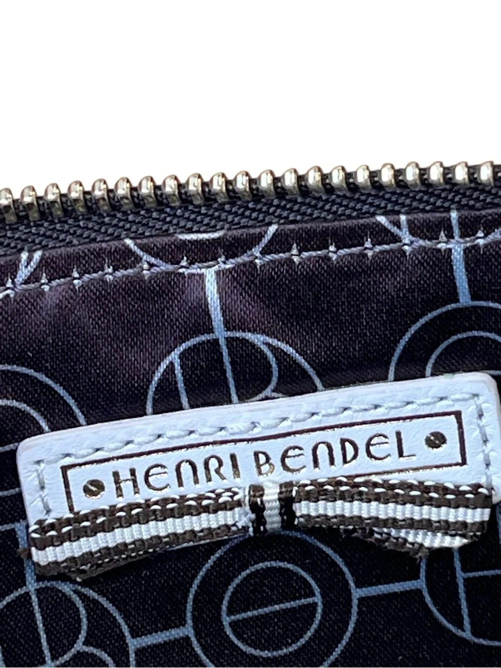 Henri Bendel Saffiano Leather Eggplant Purple Zip Clutch Wristlet